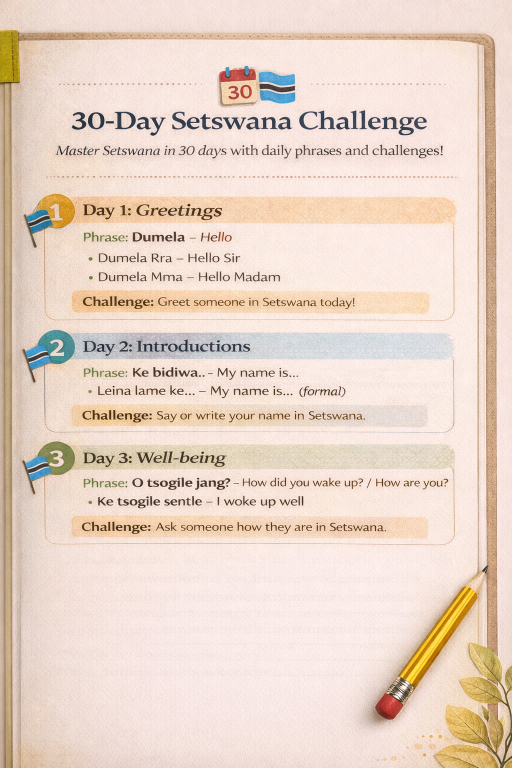 Learn Setswana Beginner’s Bundle