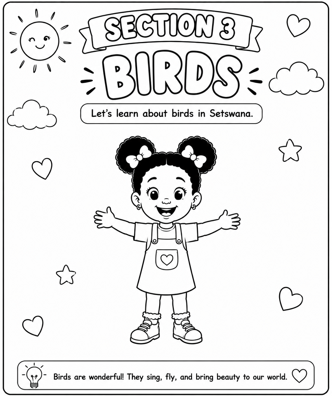 Learn Setswana  for Kids Colouring Book