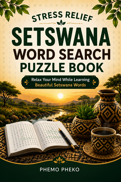 Stress Relief Setswana Word Search Puzzle Book