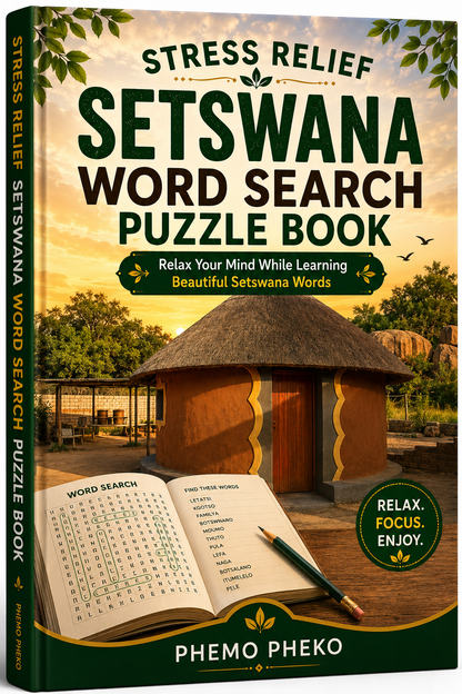Stress Relief Setswana Word Search Puzzle Book