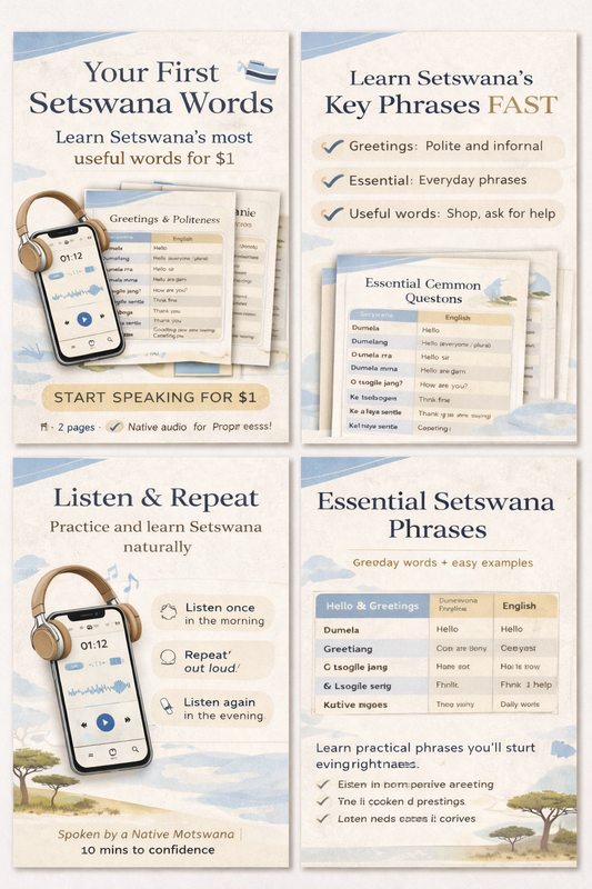Your First Setswana Words + Audio